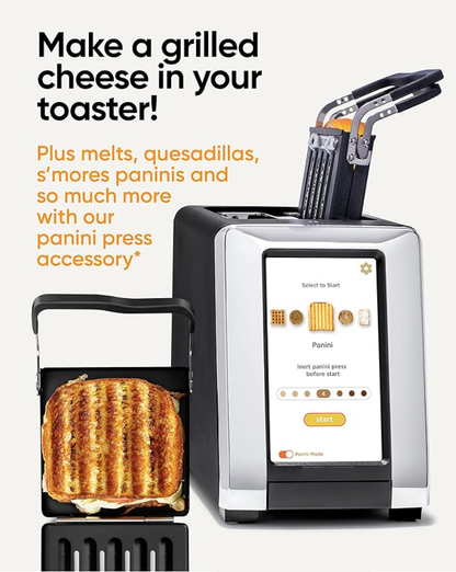 Grille-pain tactile haute vitesse, grille-pain intelligent 2 tranches avec technologie brevetée et mode panini 🍞👌