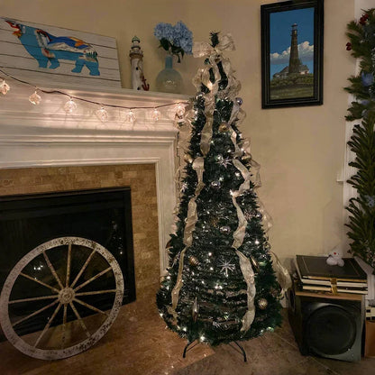 Sapin de Noël pré-décoré – Montage en 60 secondes 😍🎁🎄