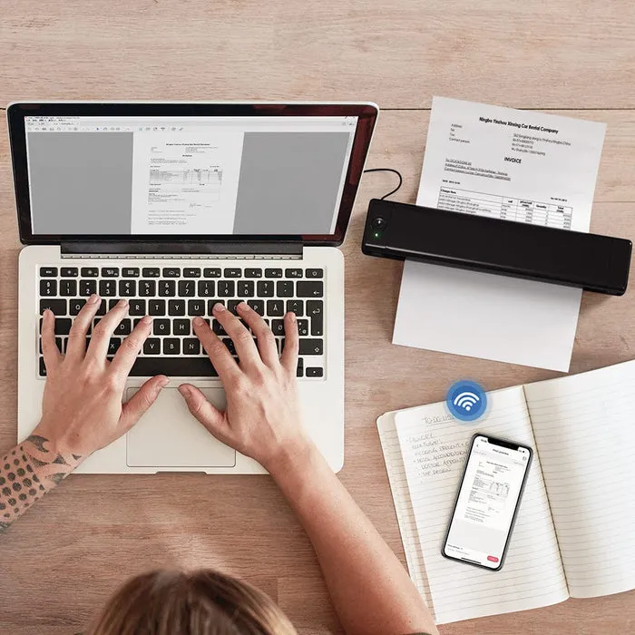 🔥 Imprimante portable sans fil  📠 🛜 🖨️| Compatible avec les téléphones mobiles et les ordinateurs portables 💻