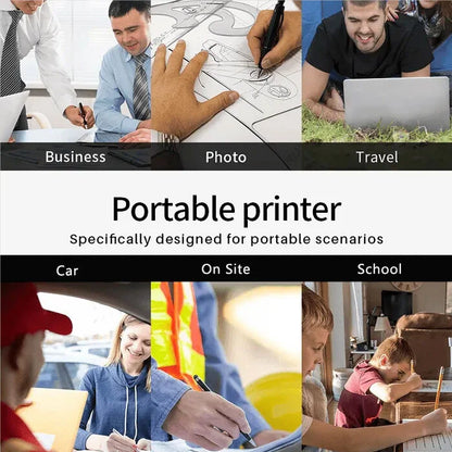 Imprimante portable sans fil 🖨️🔥| Compatible avec les téléphones mobiles et les ordinateurs portables 💻📱