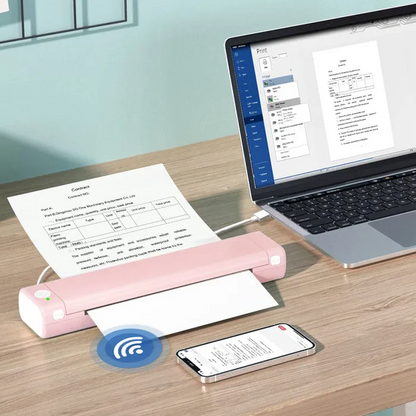 🔥 Imprimante portable sans fil 📠 🛜 🖨️| Compatible avec les téléphones mobiles et les ordinateurs portables 💻📱