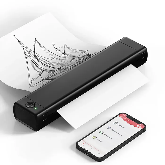 🔥 Imprimante portable sans fil 📠 🛜 🖨️| Compatible avec les téléphones mobiles et les ordinateurs portables 💻📱
