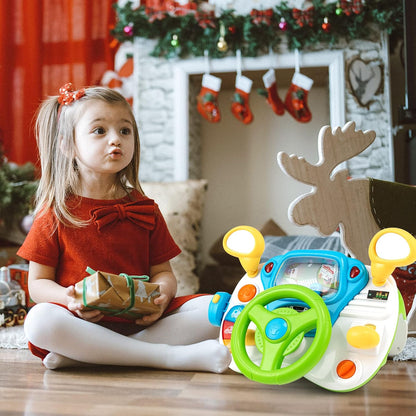 Simulatore di Guida Interattivo per Bambini con Volante, Pedali, Luci, Suoni e Sgabello 🏎️