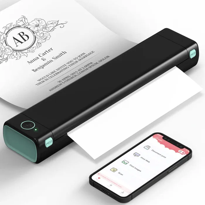 🔥 Imprimante portable sans fil  📠 🛜 🖨️| Compatible avec les téléphones mobiles et les ordinateurs portables 💻👌👌