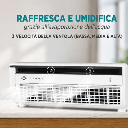 Ventilatore IceBox 2-in-1 con Nebulizzazione – Freschezza Istantanea Ovunque ❄️❄️