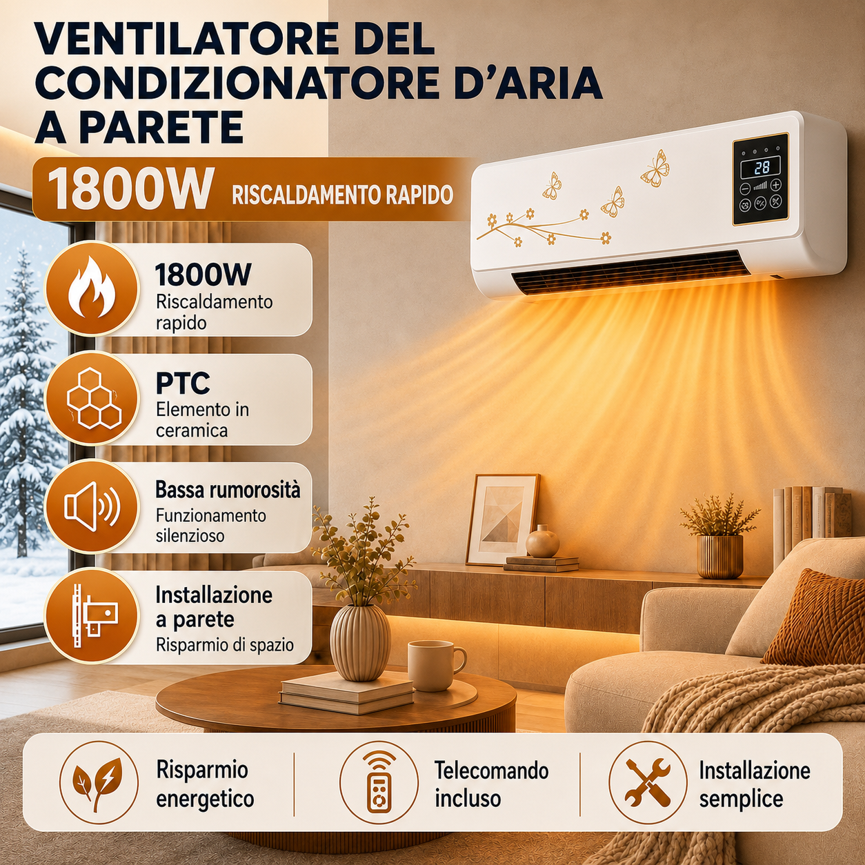 Climatizzatore 2 in 1 Portatile Caldo e Freddo con Telecomando ❄️👌 OFFERTA SPECIALE: -50%