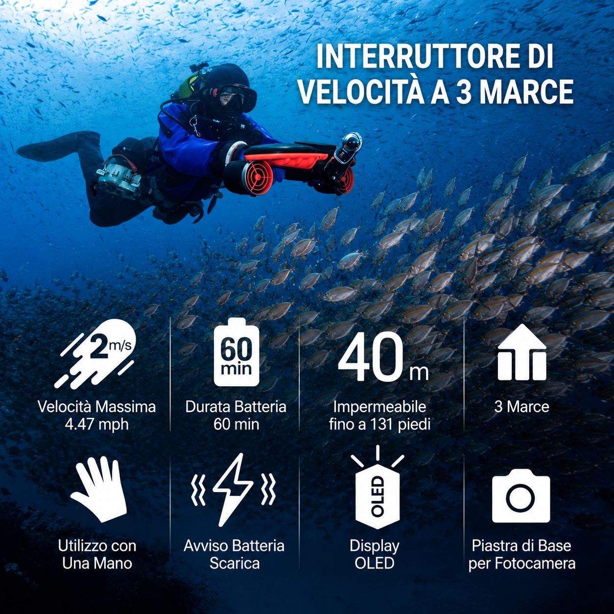 Scooter elettrico subacqueo 🛥️