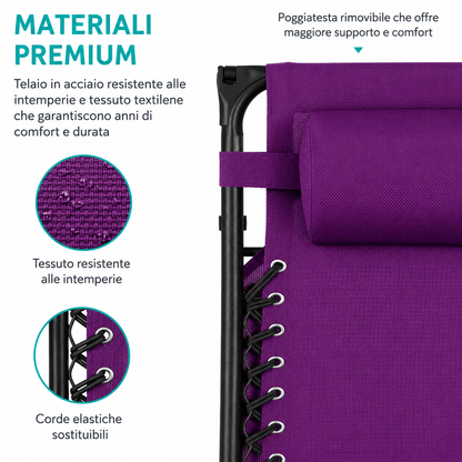 Sedia a Sdraio Reclinabile Zero Gravity Pieghevole da Esterno con Tettuccio Parasole Regolabile ⛱️