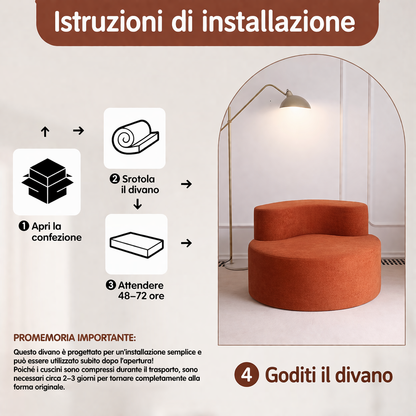 Divano Compatto in Memory Foam – Moderno, Senza Montaggio, per Piccoli Spazi