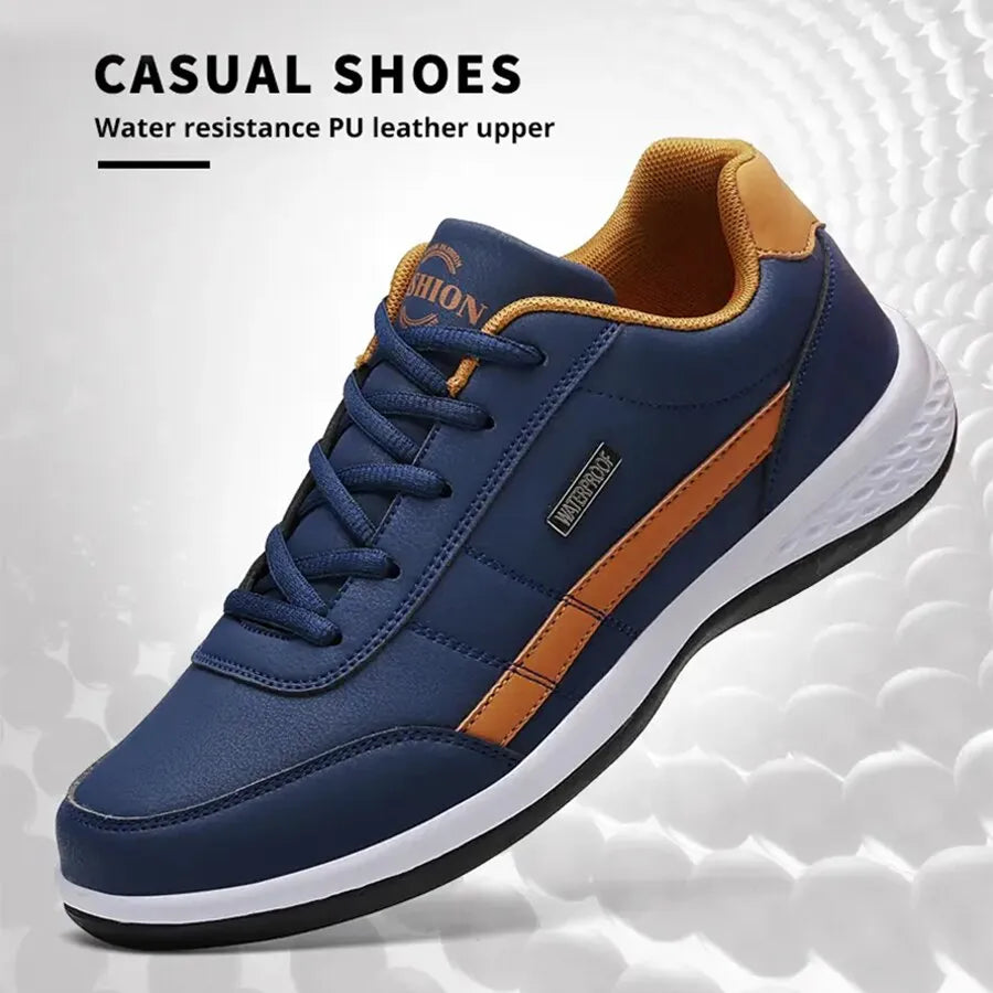 Chaussures décontractées à la mode pour hommes, baskets de tennis d'extérieur légères et confortables à lacets en PU, taille plus petite que la normale pour hommes 