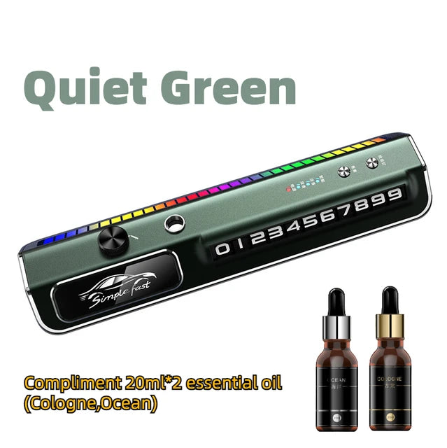 Multi Functional Intelligent Spray Car Fragrance Temporary Parking Phone Number Plate Car Ambient Light Interior Decorations