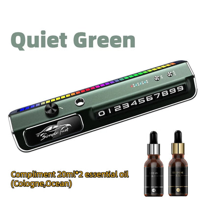Multi Functional Intelligent Spray Car Fragrance Temporary Parking Phone Number Plate Car Ambient Light Interior Decorations
