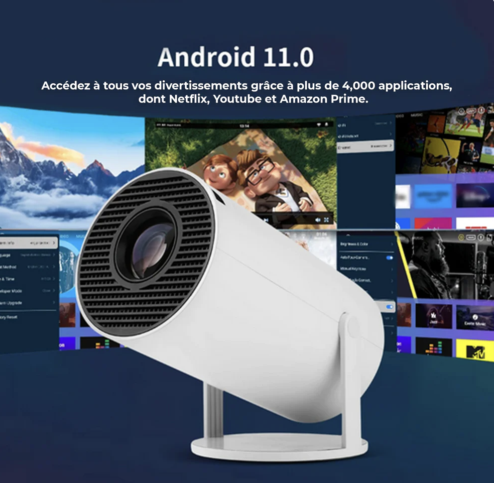 Mini Projecteur Ciné 4K | Écran Géant, 130 pouces