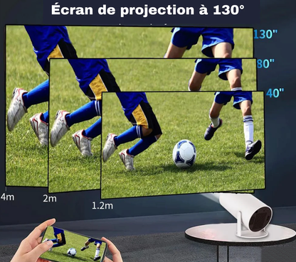 Mini Projecteur Ciné 4K | Écran Géant, 130 pouces