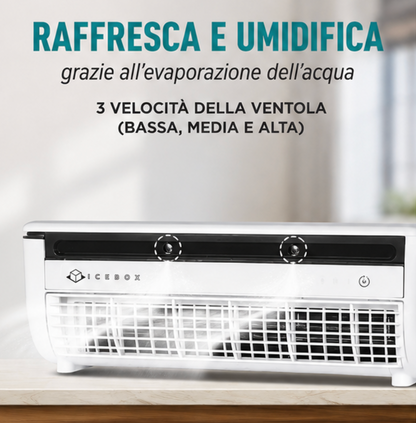 Ventilatore IceBox 2-in-1 con Nebulizzazione – Freschezza Istantanea Ovunque ❄️❄️