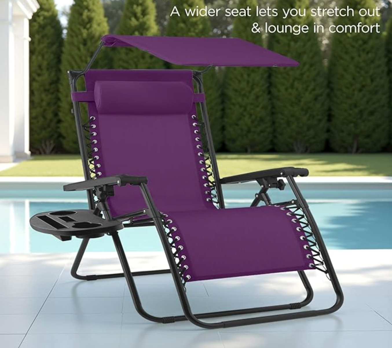 Sedia a Sdraio Reclinabile Zero Gravity Pieghevole da Esterno con Tettuccio Parasole Regolabile ⛱️