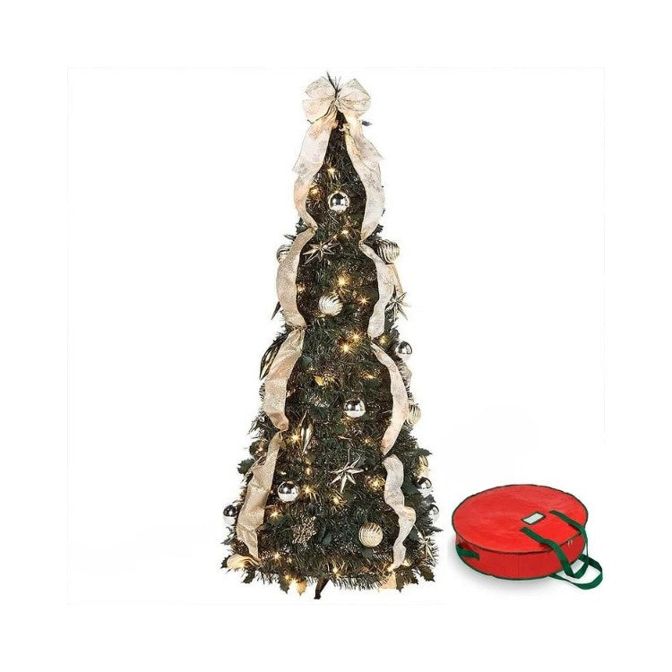 Sapin de Noël pré-décoré – Montage en 60 secondes 😍🎁🎄