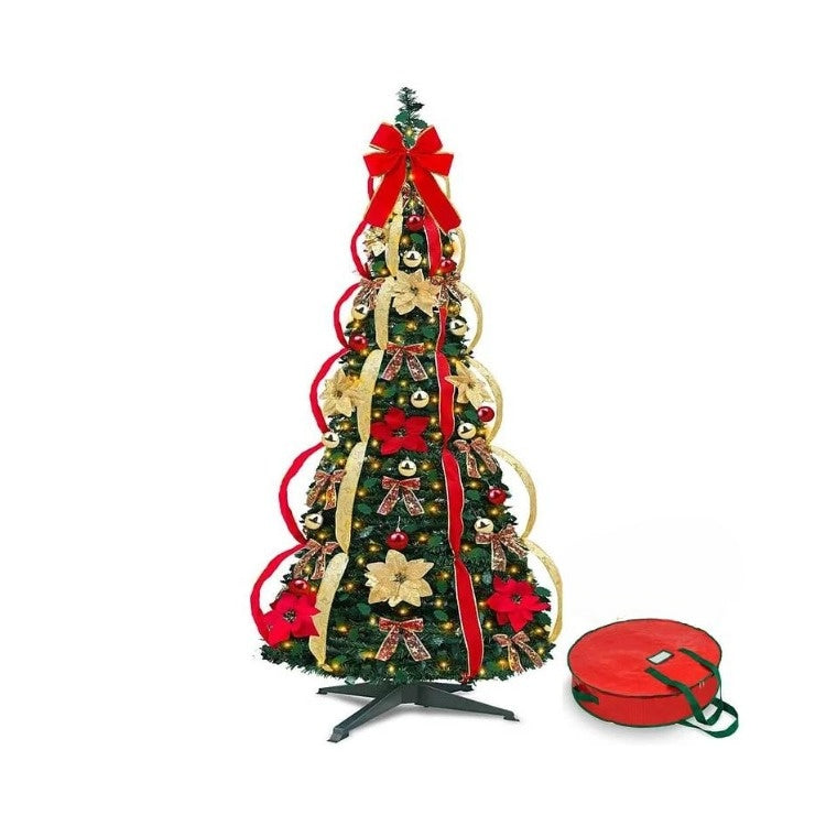 Sapin de Noël pré-décoré – Montage en 60 secondes 😍🎁🎄