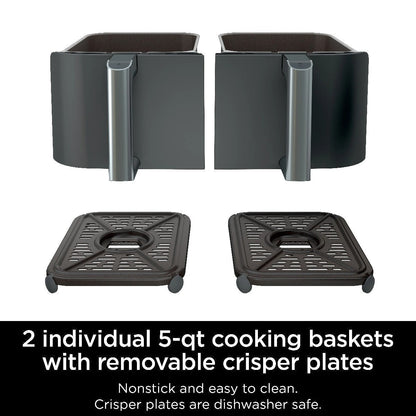 🔥 Friteuse à Air de 9.5L - 12.5L Litres à Double Panier 🍤 (Grande Capacité)