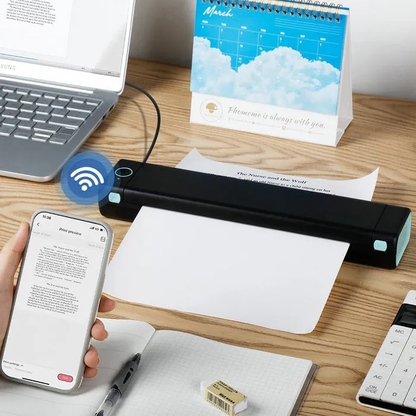 🔥 Imprimante portable sans fil  📠 🛜 🖨️| Compatible avec les téléphones mobiles et les ordinateurs portables 💻
