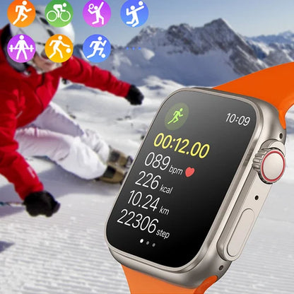 Montre intelligente série Ultra 49 mm, 2,2 pouces, montres de fitness pour femmes et hommes, modes d'exercice, applications de suivi du sommeil, montre résistante à l'eau pour iOS et Android