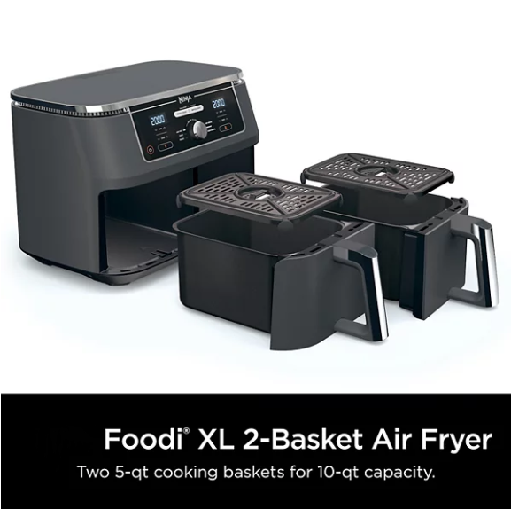 🔥 Friteuse à Air de 9.5L - 12.5L Litres à Double Panier 🍤 (Grande Capacité)