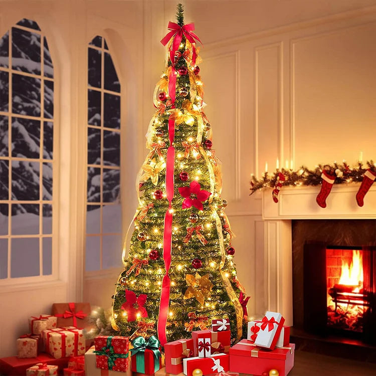 Sapin de Noël pré-décoré – Montage en 60 secondes 😍🎁🎄