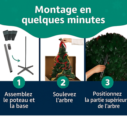 Sapin de Noël pré-décoré – Montez-le en 60 secondes 🎅