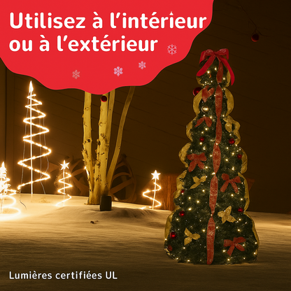 Sapin de Noël pré-décoré – Montez-le en 60 secondes 🎅
