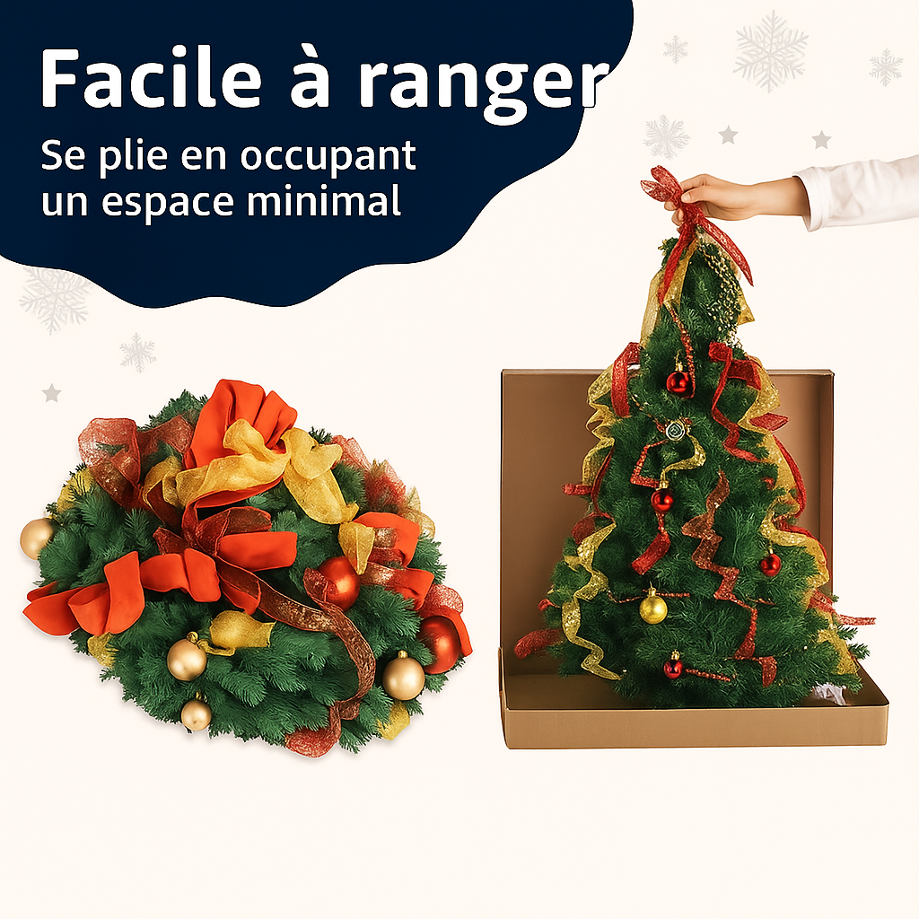 Sapin de Noël pré-décoré – Montez-le en 60 secondes 🎅