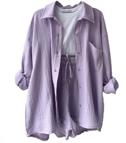 Chemise à manches longues en deux pièces pour femmes